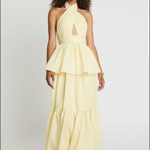 Get Choosy Yellow White Gingham Maxi Dress